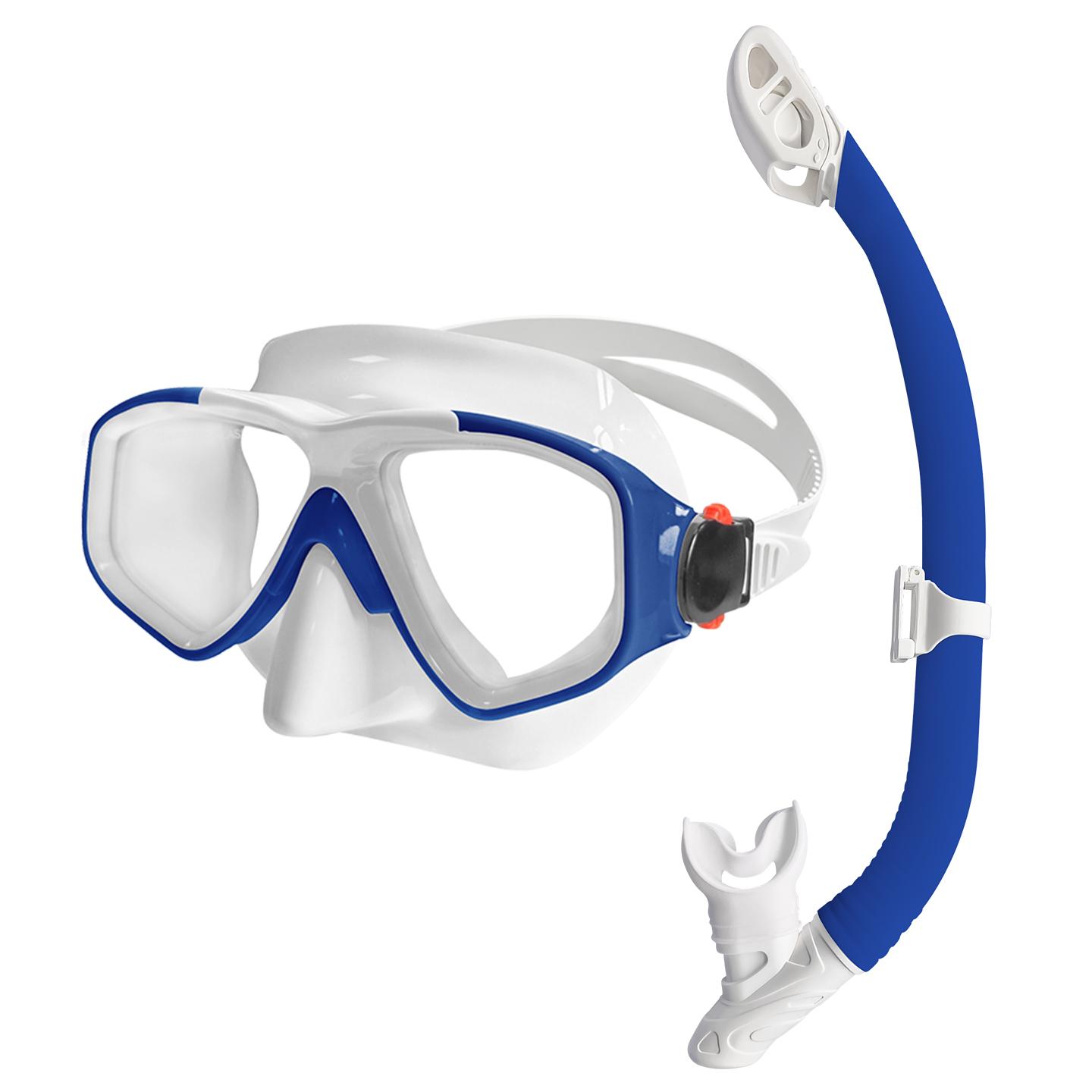 Tempered Glass Diving Goggles, Snorkeling Equipment, Foldable Breathing Tubes, Adult Swimming and Diving Equipment