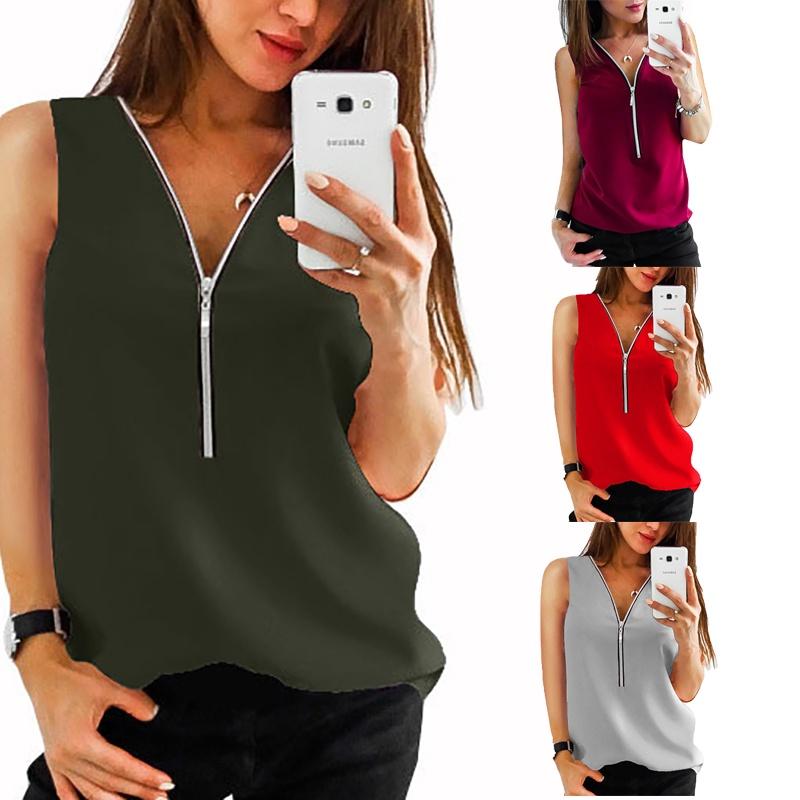 Fashion Women Summer Vest Top Featuring Stylish Sleeveless Design And Comfortable Chiffon Fabric