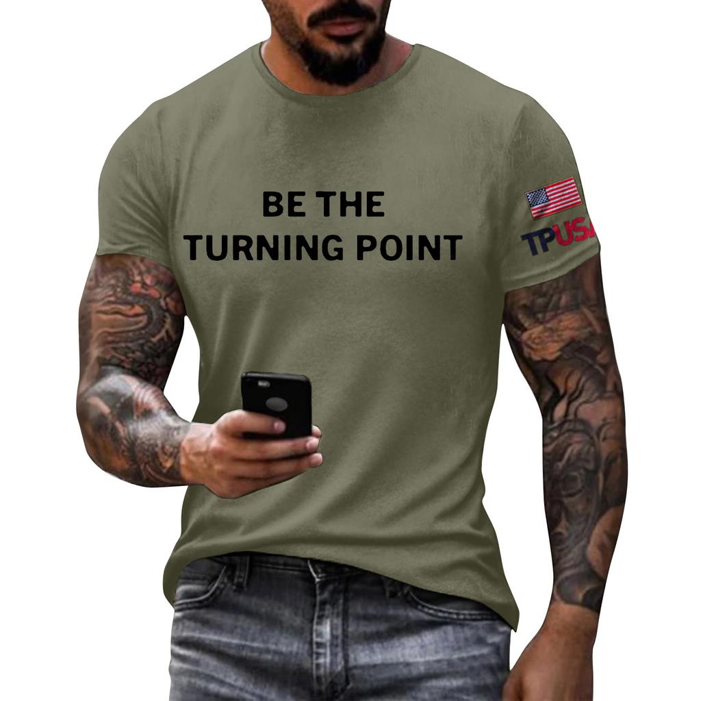 Men's Printed Short Sleeve T-Shirt Men's Loose Casual Short Sleeve Top