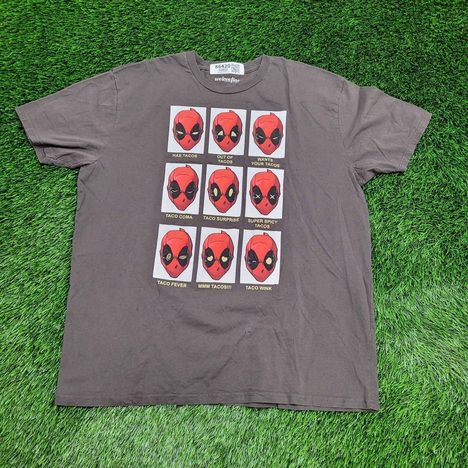 

Marvel Universe Funny Deadpool Shirt XL/2XL 23x28 Gray Cartoon 2XL