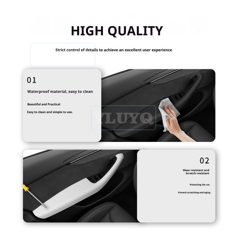 For TESLA Juniper Model Y Door Handle Protective Cover for Model 3 Highland 2025 2026 Leather Interior Modification Accessories