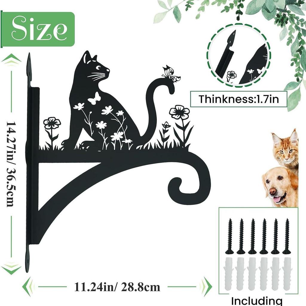 Heavy Duty Iron Hanging Plant & Clothes Hooks with Decorative Gnome Silhouette for Indoor & Outdoor Use