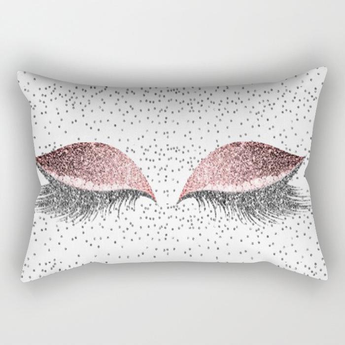 Eyelash Pillow Case European and American Fashion Sleep Waist Pillow Case Living Room Sofa Cushion Pillow Core