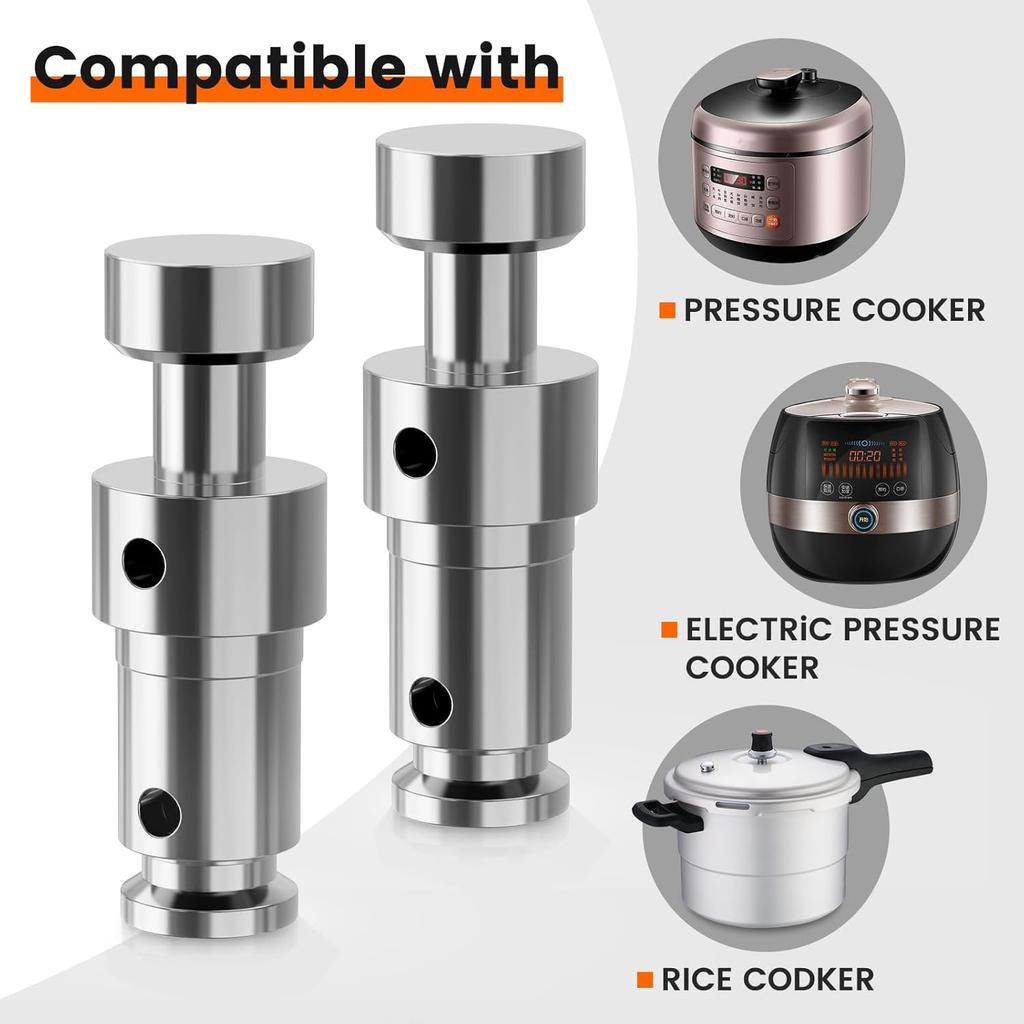 2 Pcs Pressure Cookers Float Valve Universal Replacement Parts for Duo 3, 5, 6 Qt, Duo Plus 3, 6 Qt, Ultra 3, 6, 8 Qt, Lux 3 Qt with 6Pcs Silicone