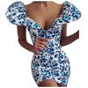 Summer Women's Fashion Sexy Printed Brassiere Hip Slim Temperament Dress