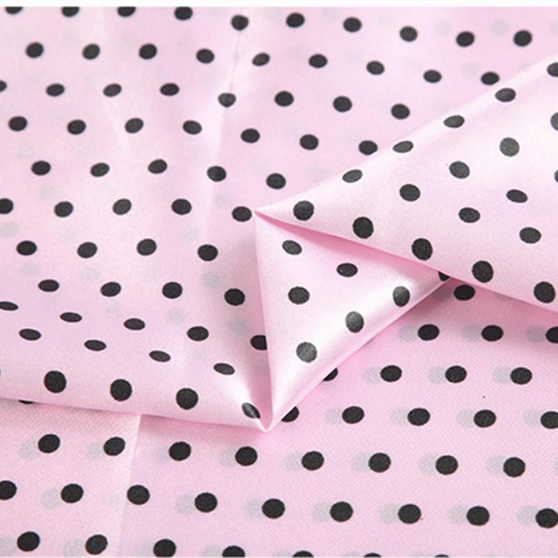 Satin-Stoff mit Tupfenmuster für Kleidung, Kleiderfutter, Homewear und Kopfbedeckungen