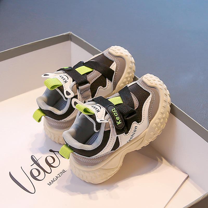 

Girls casual sports shoes mesh breathable Velcro thick-soled lightweight dad shoes 2025 spring and autumn new models 25