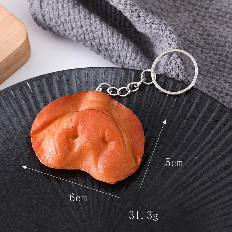 Dongpo Pork Model Keychain: Braised Pork, Beef Cubes, & Faux Streaky Pork Props for Kitchen Decor