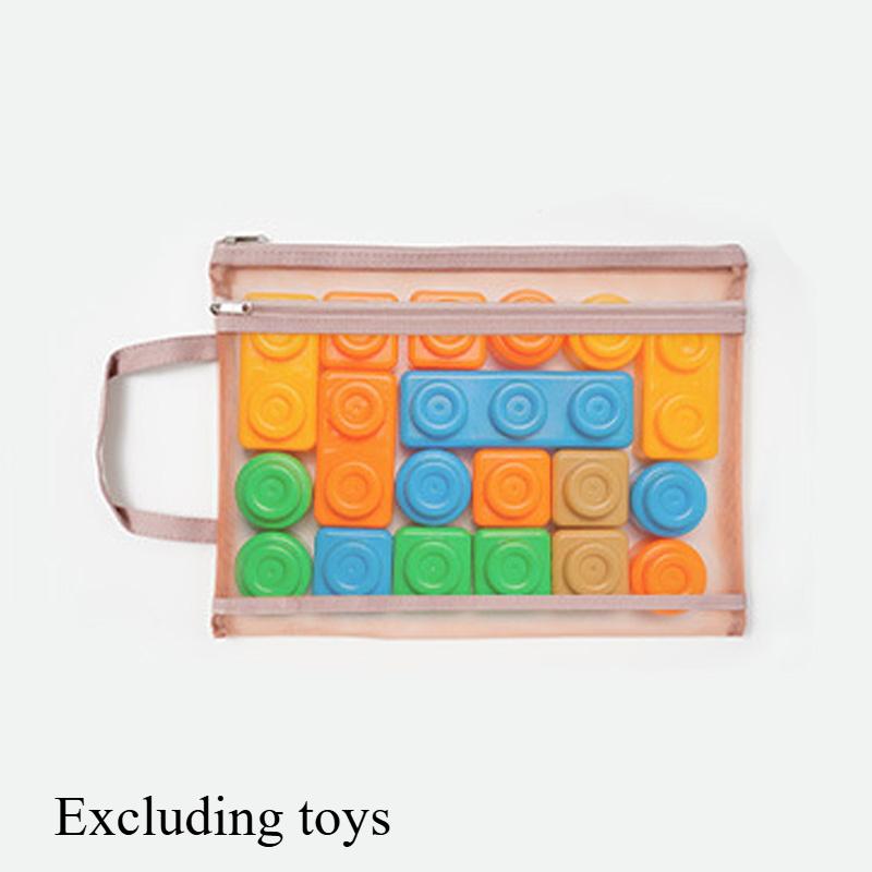 

M/L Home and Office Daily Necessities Storage Bag Portable Wallet Double-layer Mesh Toy Zipper Storage and Organizing Bag M-23.5X17cm рожевий