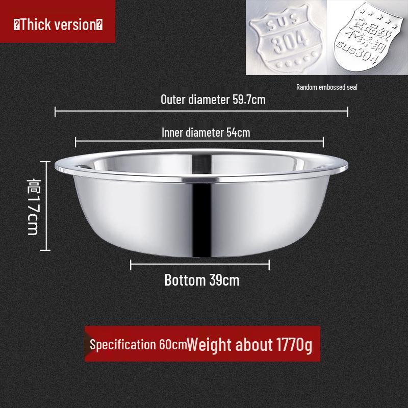 Stainless Steel Basin, Large/Extra-Large: Ideal for Washing Vegetables, Mixing Dough, or Bathing.