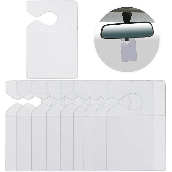 Clear Parking Permit Holder, Car Vertical Parking Lot Pass Rear View Mirror Hanger Vehicle Parking Pass Hang Tag Holder for Car Passes, Permits -
