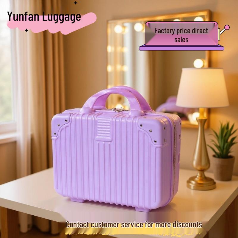 

Ретро 14-дюймова міні-валіза для макіяжу з кутовою обгорткою White