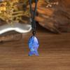 Natural crystal pendant, pink crystal, Dongling, woven fish brand necklace, jewelry