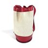 HERMES vintage Standy Crossbody Drawstring Shoulder Bag Leather/Canvas Red/Beige