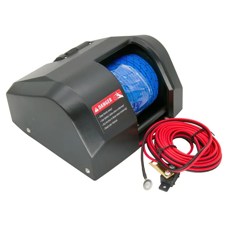 Pontoon Electric Anchor Winch 12V Marine Boat Anchor Winch with 100ft Rope for Up to 25lb Anchor