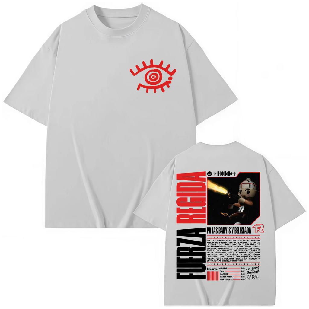Fuerza Regida Album Merch T-shirts Men Women High Quality Fashion Oversized T-shirt Summer Cotton Short Sleeve T Shirts