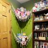 Corner Hanging Woven Cotton Rope Toy Storage Net with Tassels