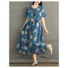 Women's High Waist Long Cotton Dress
