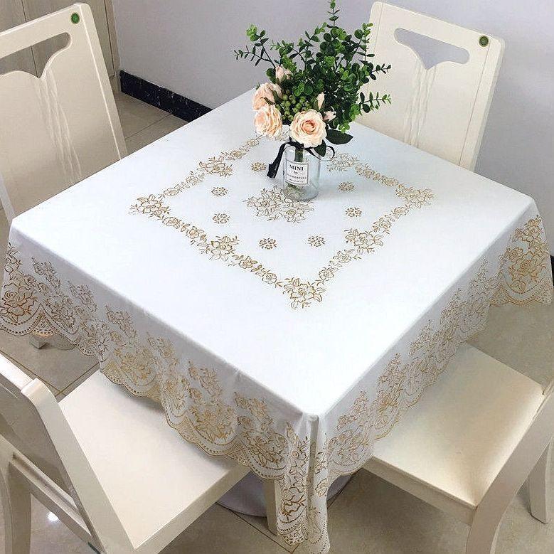 Waterproof, Oil-Proof And Anti-Scalding Coffee Table Tablecloth Leave-In Rectangular Dining Table Cloth Household Living Room Light Luxury Non-Slip