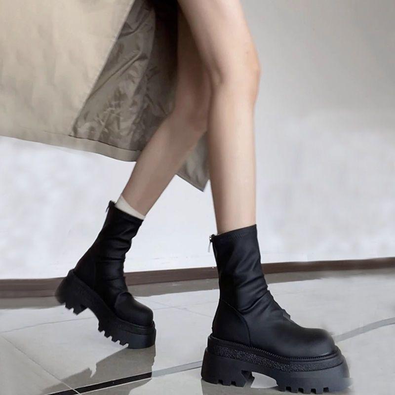 Temperament foreign style simple small man thick heel thin boots children wasteland wind short boots women's autumn 2025 new