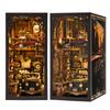 Buchstützen-Set Dunkle Familie DIY Holzpuzzle Gotischer Stil Halloween Bücherregal Puppenhausmodell Buchstütze Gebäude Heimdekoration