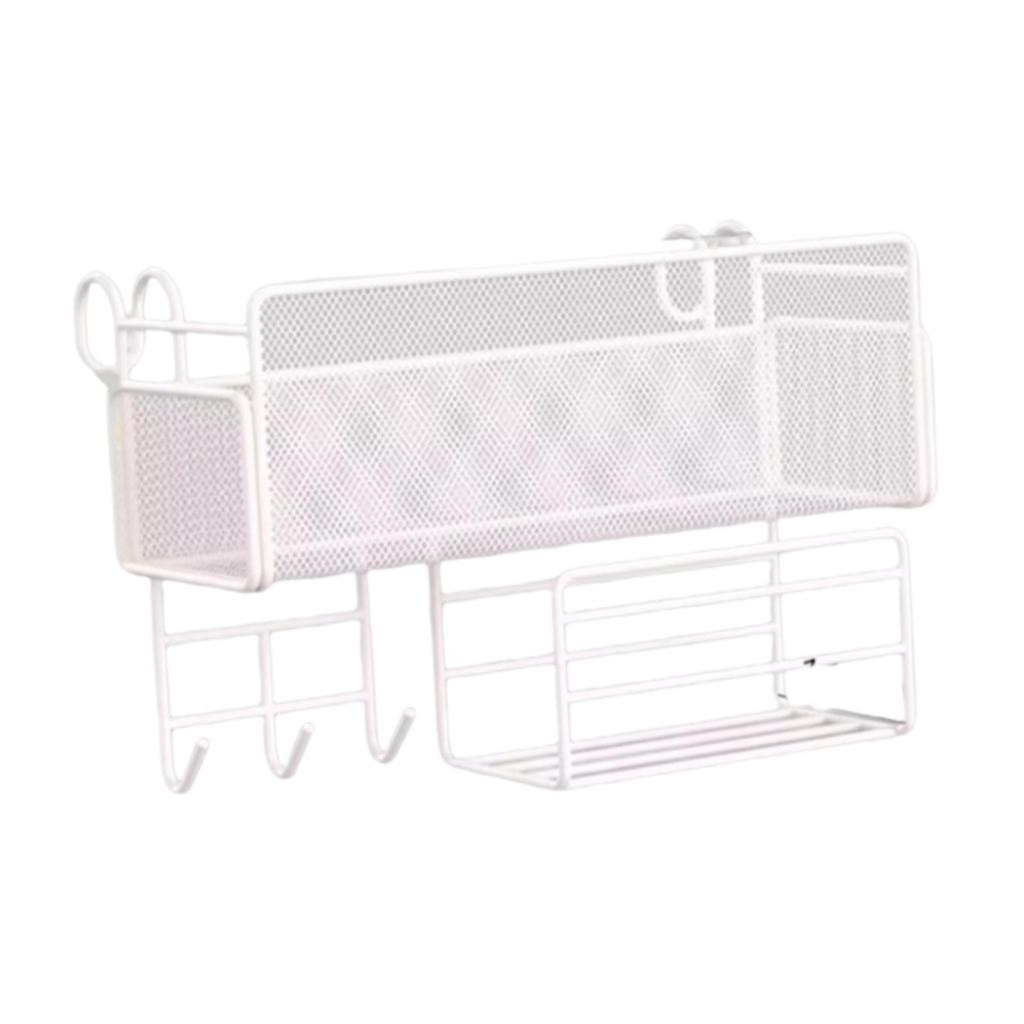 Bedside Hanging Storage Basket, with Hooks Practical Convenient Organizer Metal Rack for Apartment Bed Rails Bedroom Home