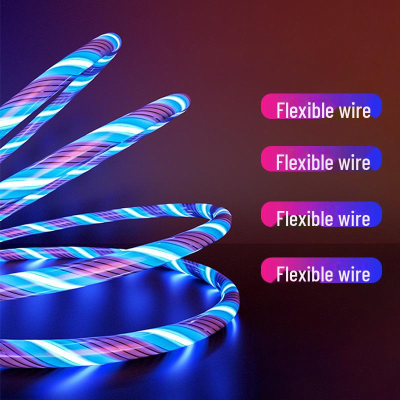 Colorful Luminous Fast Charging Cable - Compatible with Apple, Android, Huawei