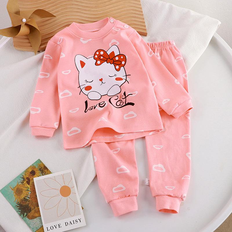 Autumn Sleepwear Pajamas for Girls Boys Long Sleeve Tops+Pants Suits Fashion Home Clothing Baby Kid Sleep Costume