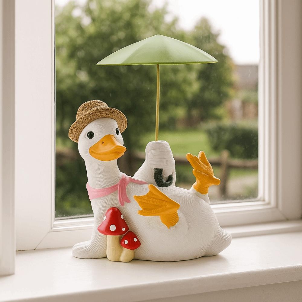 Simulated Duck Umbrella Ornament Handicraft Cartoon Resin Animal Sculpture  Children Girls Boys
