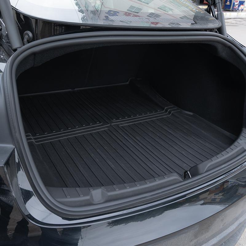 For Tesla 2024-25 Model3 Highland 3 Rear Trunk Mat TPE Car Pads Waterproof Protective Trunk Mats Upper Layer of Trunk Cushion