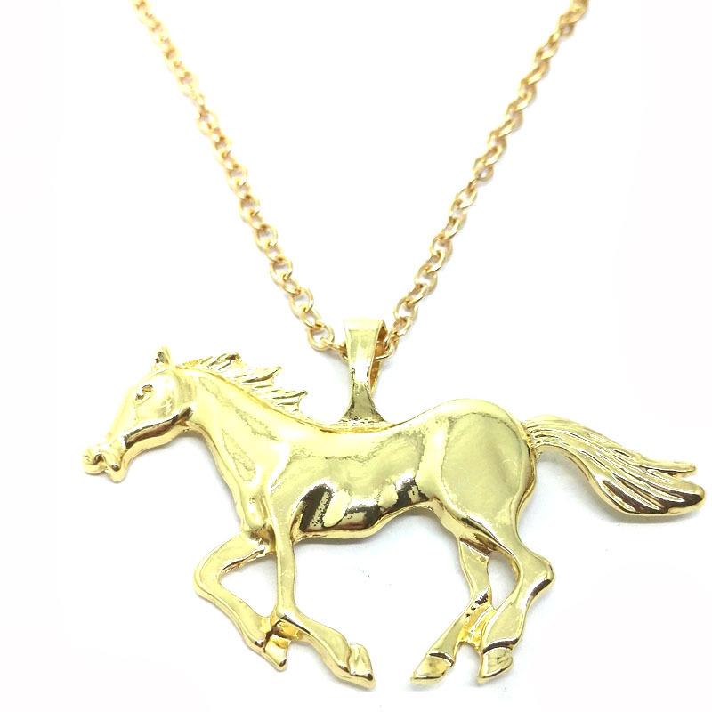 European & American Decorative Alloy Horse Necklace - Women's Versatile Long Sweater Chain, Korean-Style Accessories.