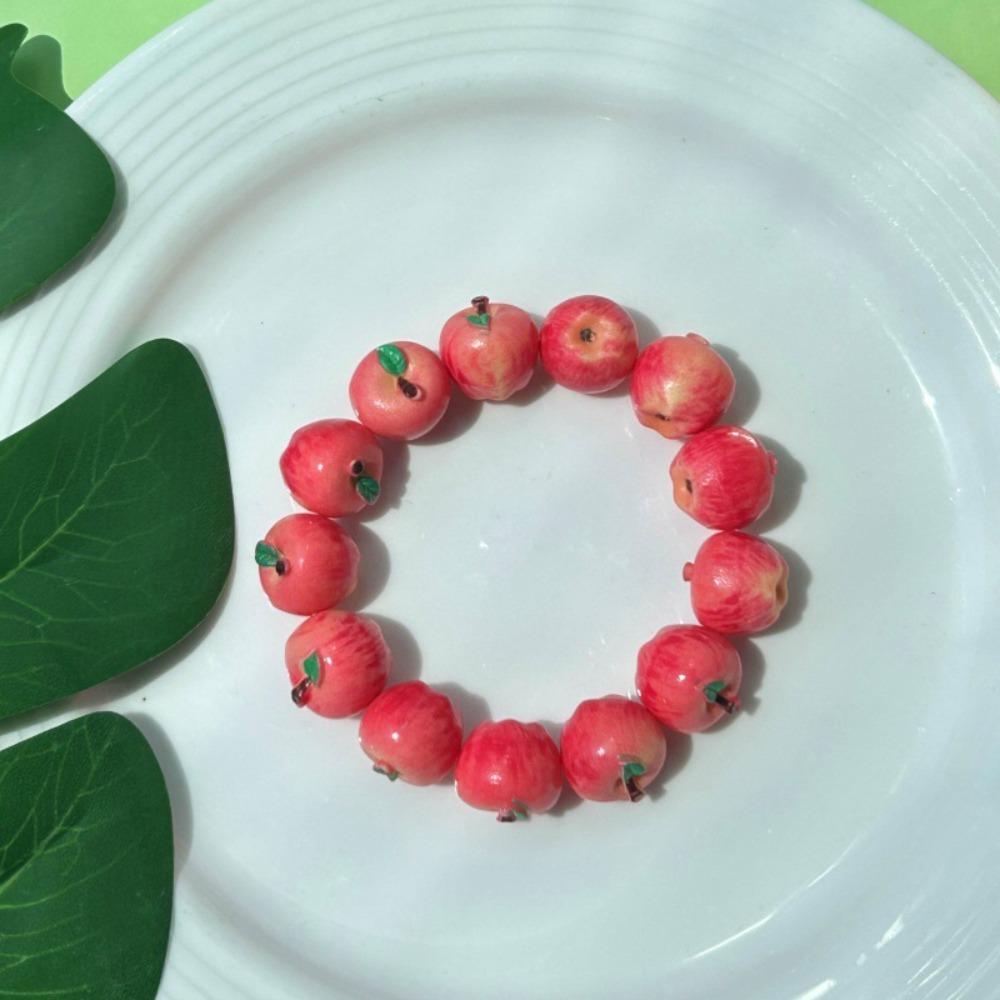 3D Fruit Dopamine Wrist Jewelry Multi-color Fruit Beaded Bracelet Y2K Resin Fruit Bracelet  Summer