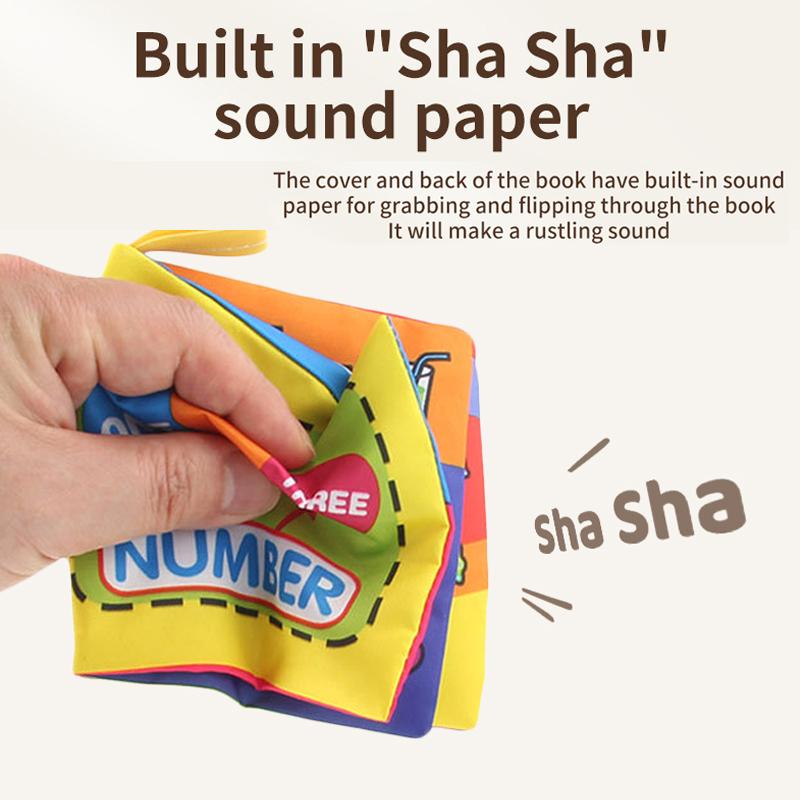 Baby Soft Cloth Book 0-36 Month Montessori Early Educational Toys for Kids Fruits Animal Numbers Food Cognitive Book for Toddler