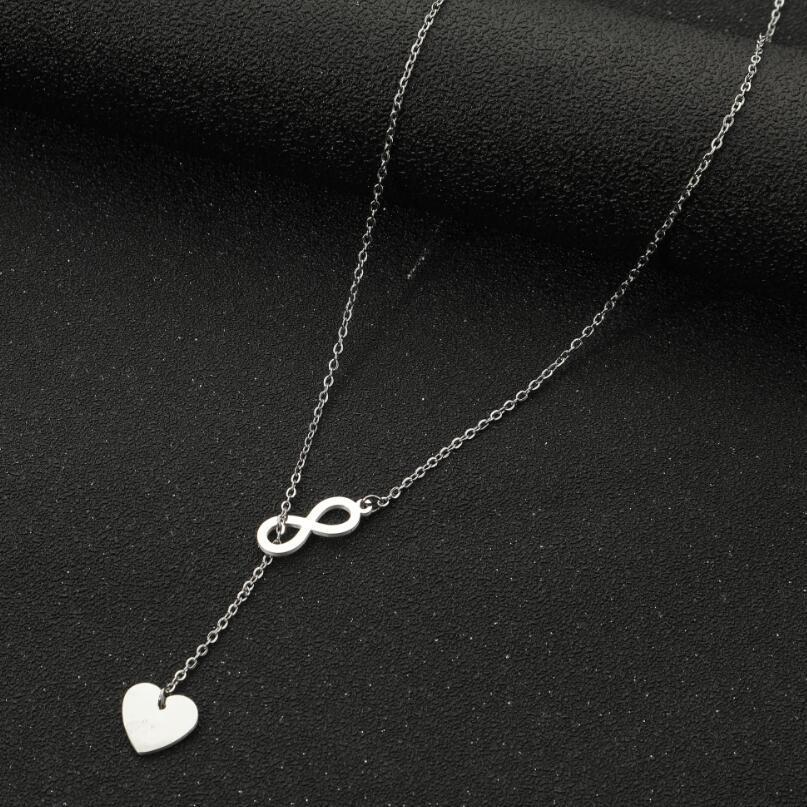 Korean Style Geometric Heart Pendant Necklace - Minimalist Personality Chain
