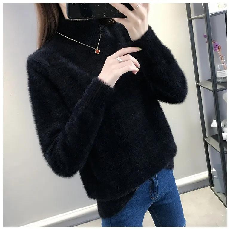 Mink Velvet Sweater for Women Loose Casual Thickened Hedging Bottoming Sweater In Autumn and Winter