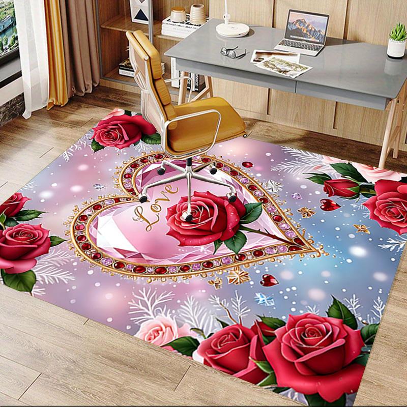 1 Stück Herz Liebe Extra Groß Rutschfester Teppich, Büro, Familie, Schlafzimmer Großer Teppich Innen Teppiche, Lebendige Farben