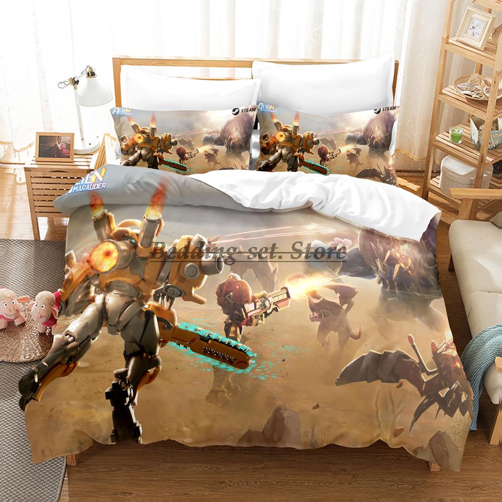 Alien Marauder Bedding Set Single Twin Full Queen King Size Bed Set Aldult Kid Bedroom Duvetcover Sets Anime Bed Sheet Set