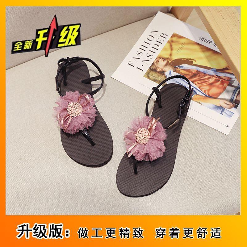 Summer and Autumn New Flat-bottomed Non-slip Sanya Seaside Beach Shoes Niche Fashion Design Sense with Skirt Sandals Women