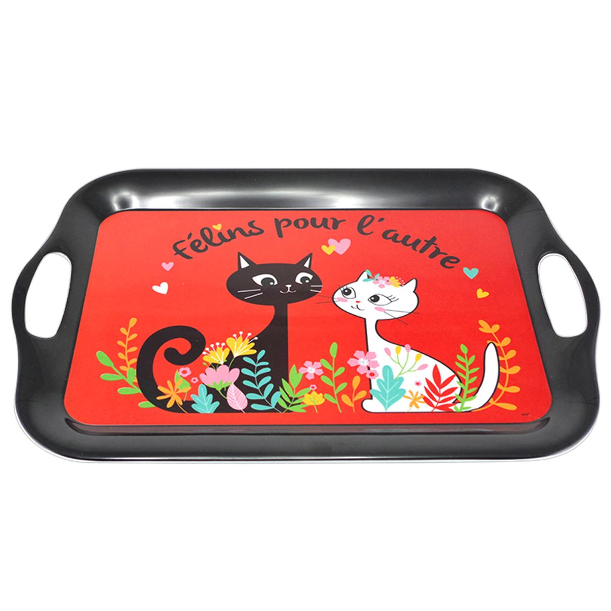 

Les Trésors De Lily [R7108] - Большой меламиновый поднос Кошки (Кошки друг для друга) - 41x28см