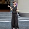 Suit women's summer new design sense fashion temperament thin a whole set of wide-leg pants two-piece set
