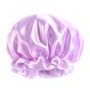 Large Lace Satin Anti-fume Cap PE Lined Waterproof Shower Cap Beauty Home Cap