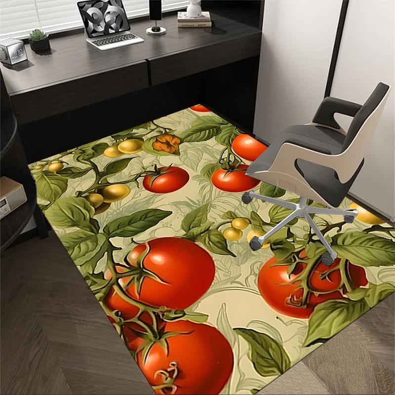 

1PC Tomato Plant Non-Slip Floor Carpet Compatible for Office&Living Room&Bedroom&Dining room - Flat-Weave Machine-W228 60cm by 90cm