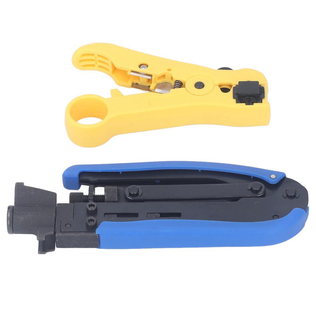 Coax Crimper Tool Kit for Cable Compression with Stripping Tool Wire Stripper 10pcs Connector