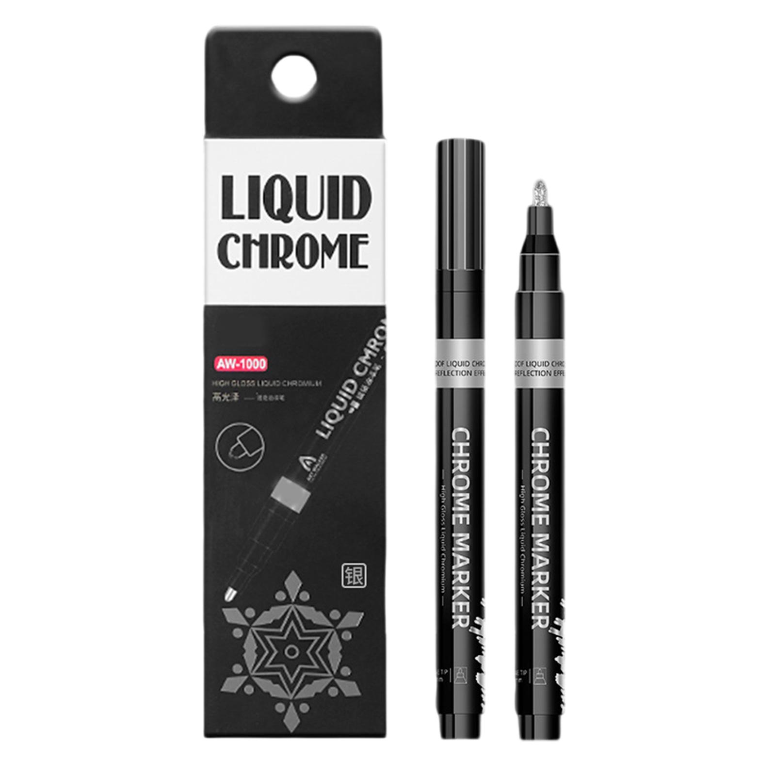 

Водонепроницаемый жидкий хромированный маркер с наконечником 1,0 мм, жидкая краска, ручка для стекла, металла, бумаги, пластика, художественного ремесла, проекта, моделирования серебряный