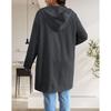 Dames Strandet Mønstret Hette Midilengde Trenchcoat Jakke Cardigan