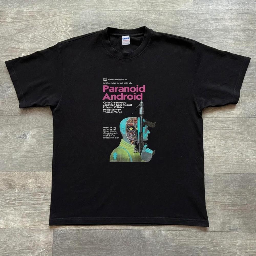 

Retro Ra*di*o*head paranoid androi Graphic Tee Unisex Short Sleeve Shirt S5XL Unisex T-Shirt XXXXL