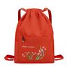Women's Fashion Embroidery Drawstring Backpack: Oxford Cloth, Foldable Travel Bag