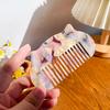 Cat Ear Shaped Acetate Comb Wide Toothed Colorful Makeup Comb Hair Accessories Hair Styling Tool Hairdressing Comb Student