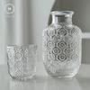 Homlly Clive Clear Bedside Carafe with Glass Cup for Bedroom or Kitchen