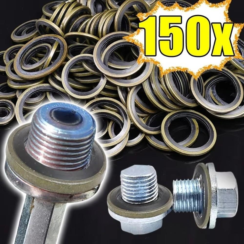 150 Stück/Set O-Ring-Kombinationsbolzen-Dichtscheibensatz Ablassschrauben-Dichtscheibe Ölwanne Ablassdichtung Autos